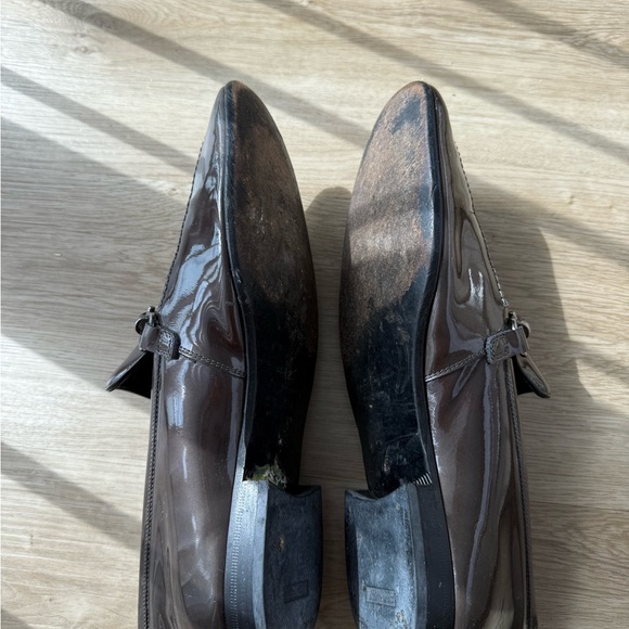 Salvatore Ferragamo 35VF 75440 Q19 bronze patent leather‎ shoes size 9.5 main image 7